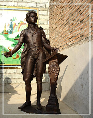 bronze life size Musician statue